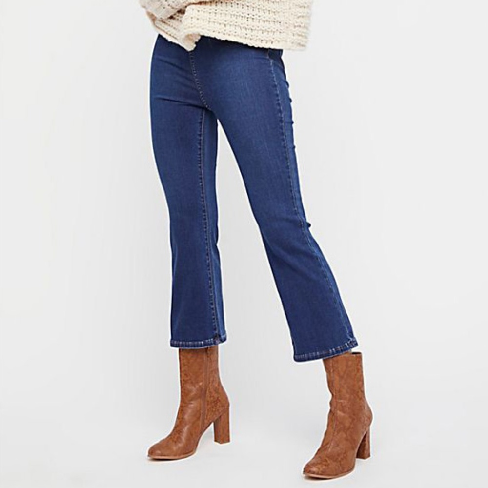 Free People Ultra-High Pull-On Crop Jeans